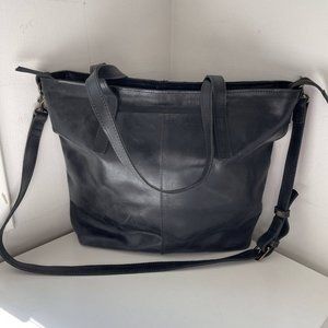 ABLE Alem Utility Bag Women's Black Zipper Closure Strap 3 Interior Pockets